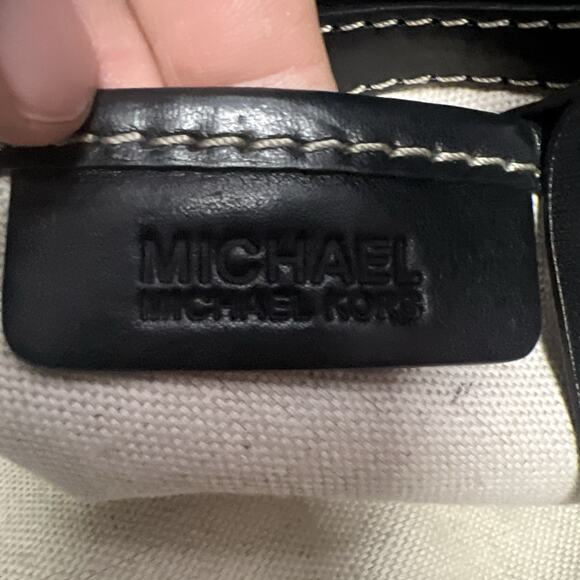 Michael Kors Womens Black Leather Satchel Bag Purse Handbag - Picture 14 of 16